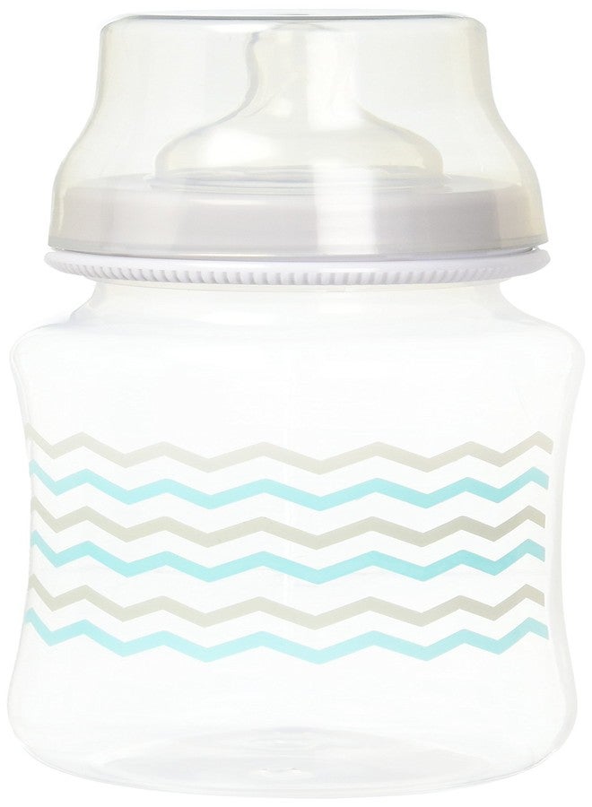 Cribmates 2 Piece Wide Bottle Elephant Zigzag, Teal/Grey - Image 1