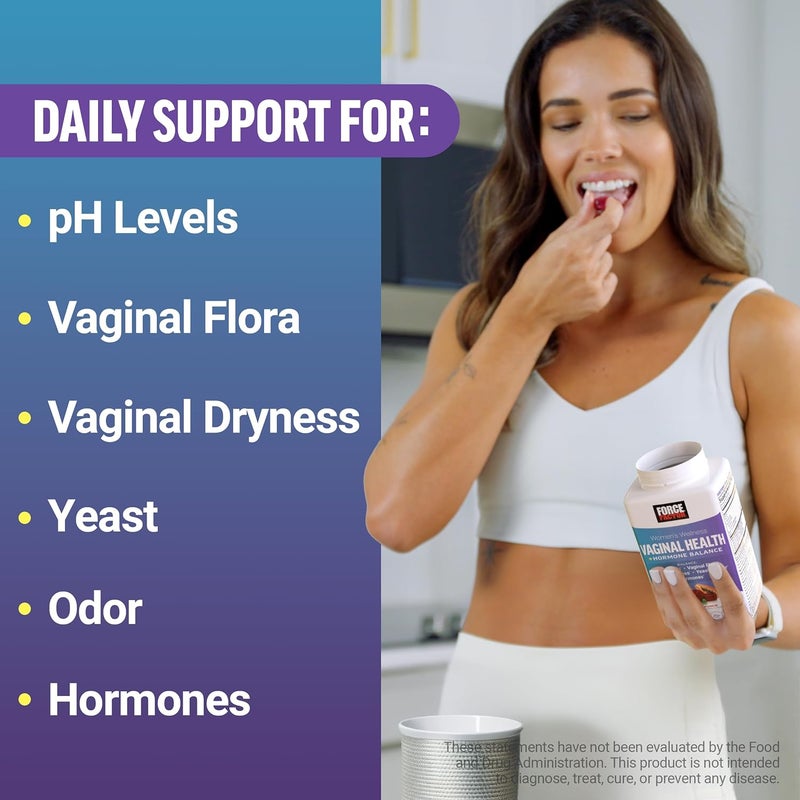 Force Factor Vaginal Health Probiotic Supplement for Women with KSM66 Ashwagandha  5B CFUs for pH Balance Vaginal Flora  Hormone Balance Support Womens Wellness Tropical Punch 60 Soft Chews - Image 2