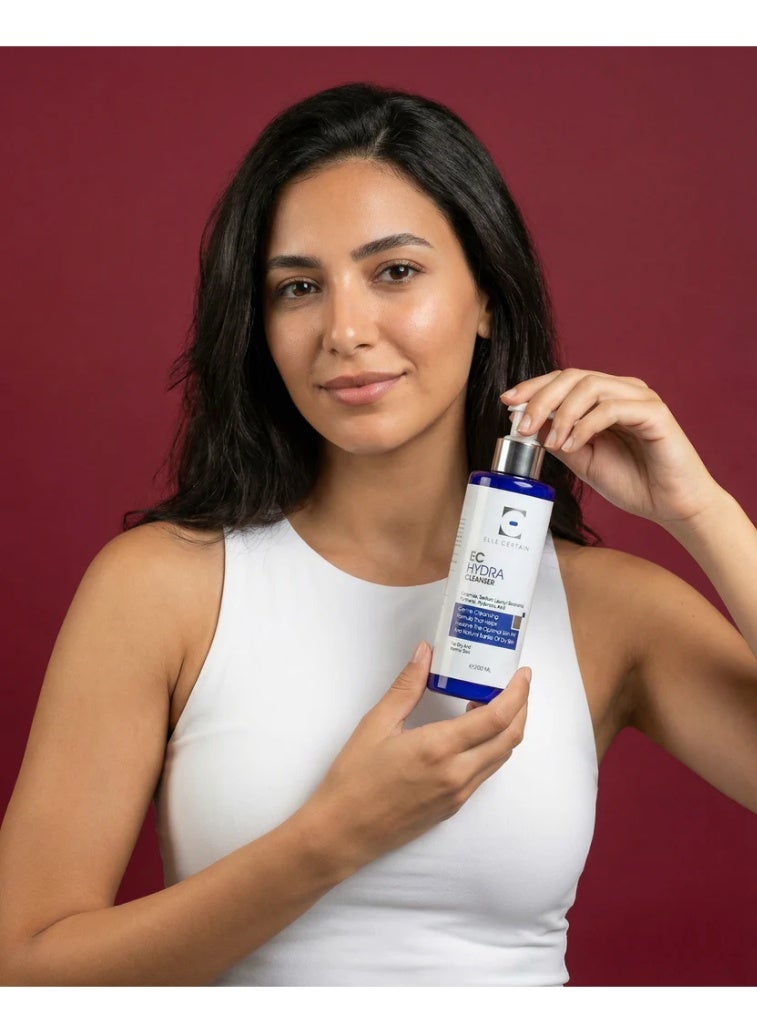 ELLE CERTAIN EC Hydra Cleanser for Normal to Dry Skin 200ml   Hydrating Facial Wash with Ceramide, Panthenol & Hyaluronic Acid, Gentle Fragrance-Free Face Cleanser - Image 3