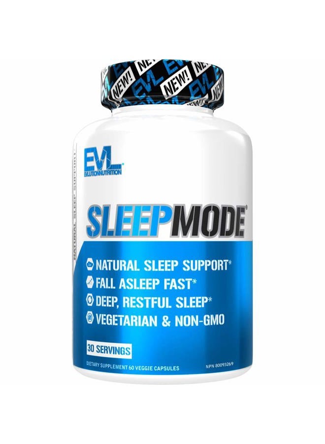 Evlution Nutrition Herbal Complex Sleep Supplements for Adults Gentle Sleep Support Adult Melatonin Pills with Valerian L-Tryptophan Lemon Balm and More - Restful Calm Capsules - 30 Servings - Image 1