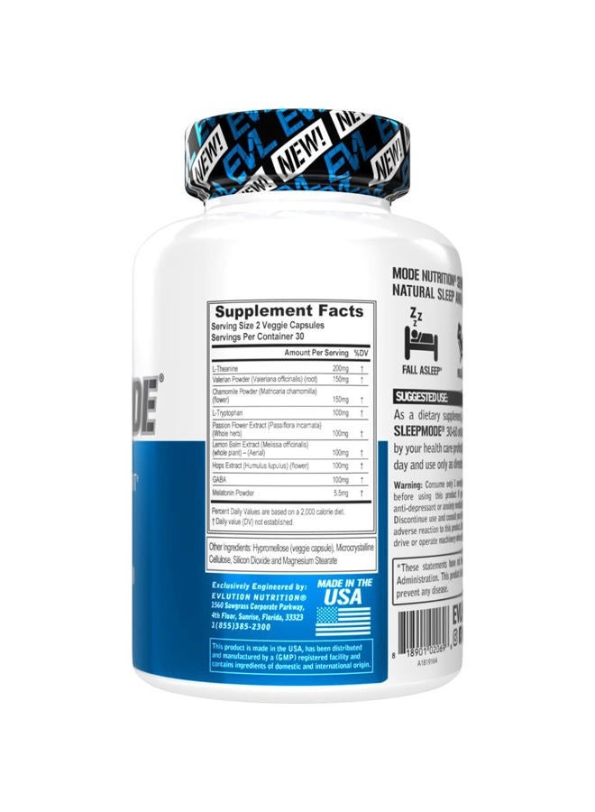 Evlution Nutrition Herbal Complex Sleep Supplements for Adults Gentle Sleep Support Adult Melatonin Pills with Valerian L-Tryptophan Lemon Balm and More - Restful Calm Capsules - 30 Servings - Image 3