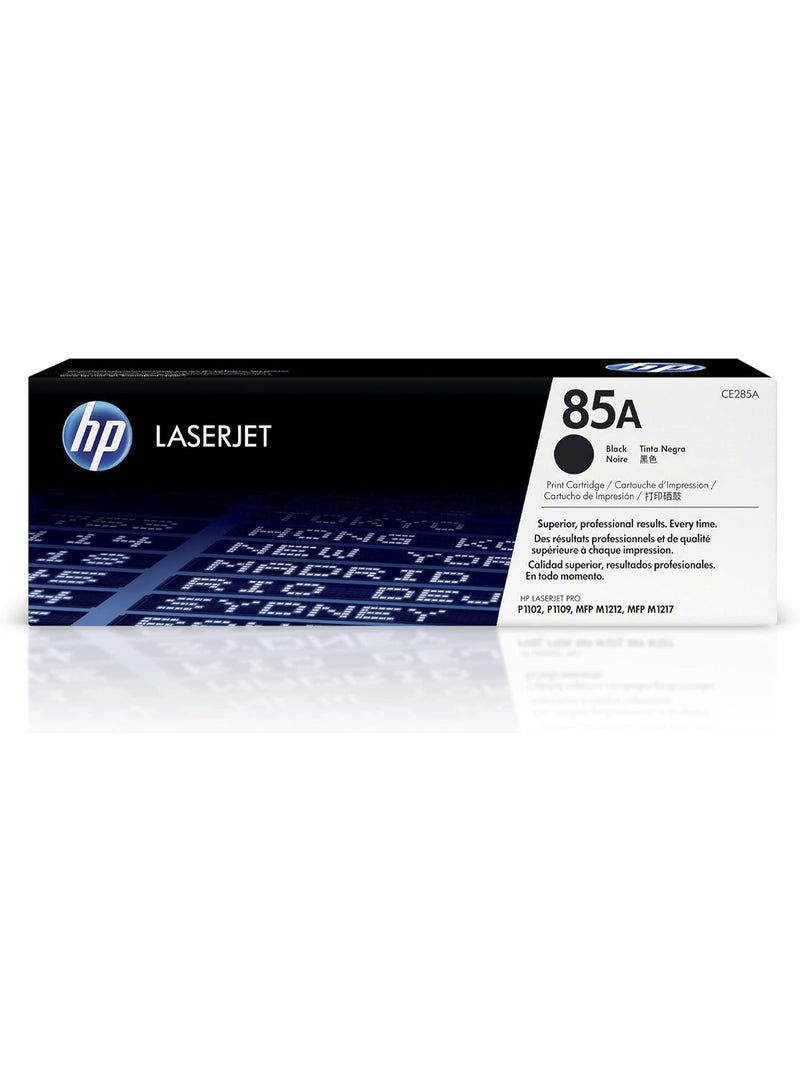 HP Toner HP 85A Black Original Laser Toner Cartridge | CE285A | Compatible with HP LaserJet P1102, M1132 & M1212 Series Printers | High Quality Sharp Black Prints - Image 1
