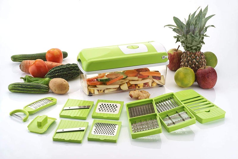 TENDULA Vegetable Chopper - 12 in 1 Slicer for Fruit and Vegetables - Mandoline for Chopping and Dicing - Vegetable Cutter with Stainless Steel Blades - Home or Chef Use Onion Chopper Potato Dicer - Image 3