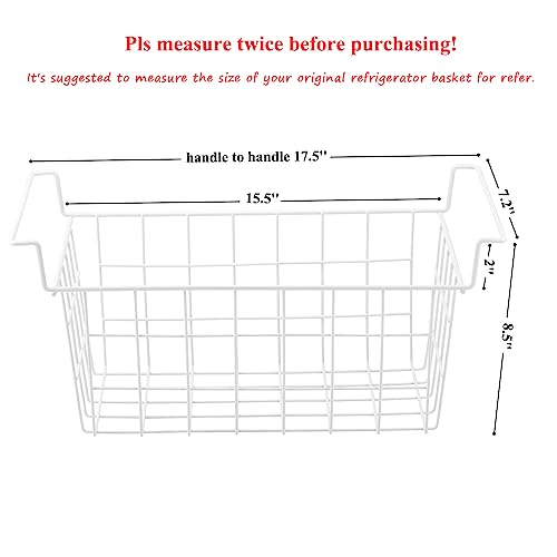 Orgneas 17.5 Inch Freezer Organizer Bins for Chest Freezer Refrigerator Basket Storage Rack Bins Deep Freezer Metal Wire Baskets 2Pcs - Image 3