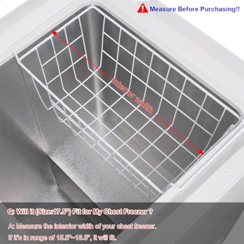 Orgneas 17.5 Inch Freezer Organizer Bins for Chest Freezer Refrigerator Basket Storage Rack Bins Deep Freezer Metal Wire Baskets 2Pcs - Image 4
