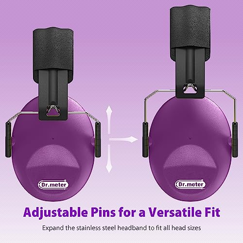 Dr.meter Ear Muffs for Noise Reduction SNR27.4 Kids Ear Protection with Adjustable Headband - Kids Noise Cancelling Headphones for Concerts, Football Game, Fireworks and Air Shows - Dark Purple - Image 2