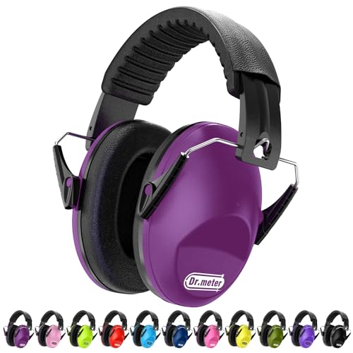 Dr.meter Ear Muffs for Noise Reduction SNR27.4 Kids Ear Protection with Adjustable Headband - Kids Noise Cancelling Headphones for Concerts, Football Game, Fireworks and Air Shows - Dark Purple - Image 1