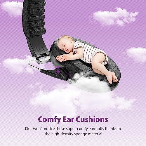 Dr.meter Ear Muffs for Noise Reduction SNR27.4 Kids Ear Protection with Adjustable Headband - Kids Noise Cancelling Headphones for Concerts, Football Game, Fireworks and Air Shows - Dark Purple - Image 5