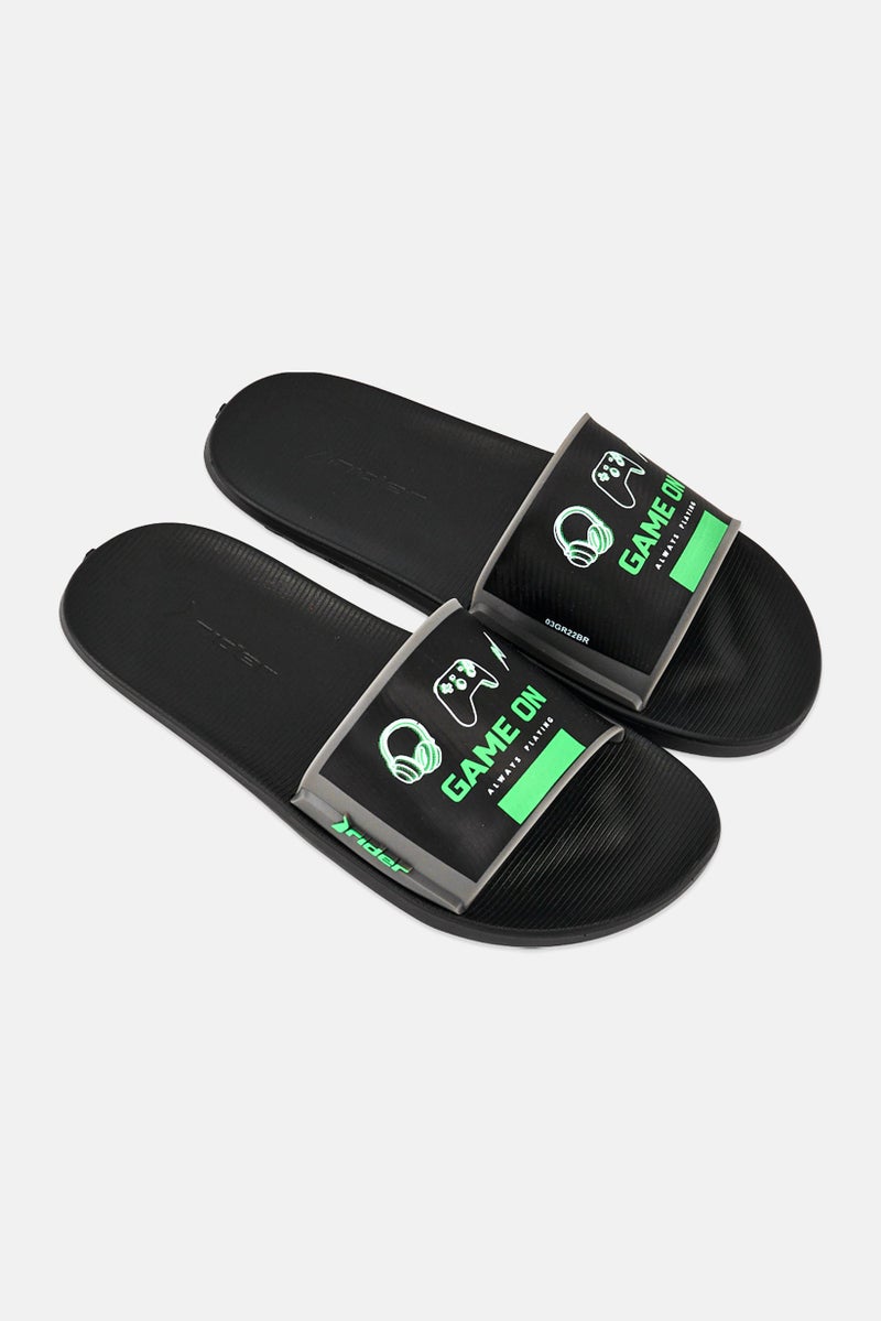 RIDER Kids Boy Street Slip on Slides, Black - Image 2