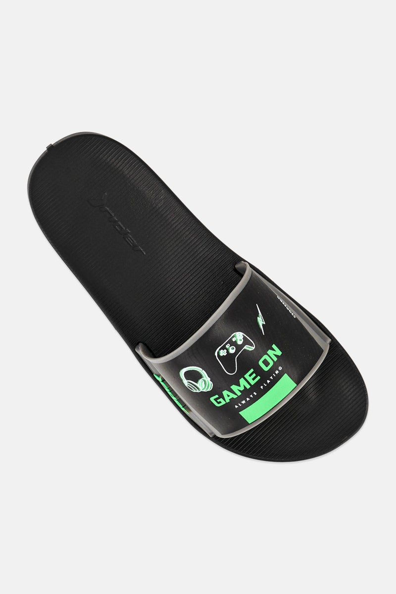 RIDER Kids Boy Street Slip on Slides, Black - Image 4