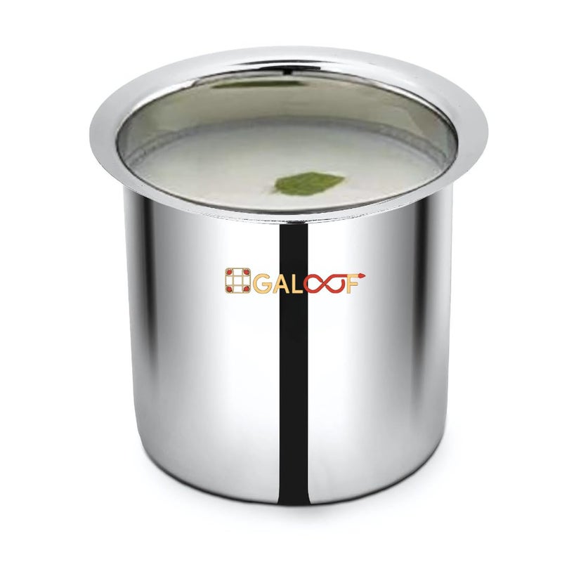 GALOOF GALOOF Stainless Steel Deep Gunj for Boiling Milk and Water | Flat Bottom Deep Milk Pot Set of 3 | Long Tapeli Milk Boiler Vessel | 1 L, 1.3 L, 1.7 L Set of 3 Milk Pot Set  - Image 2