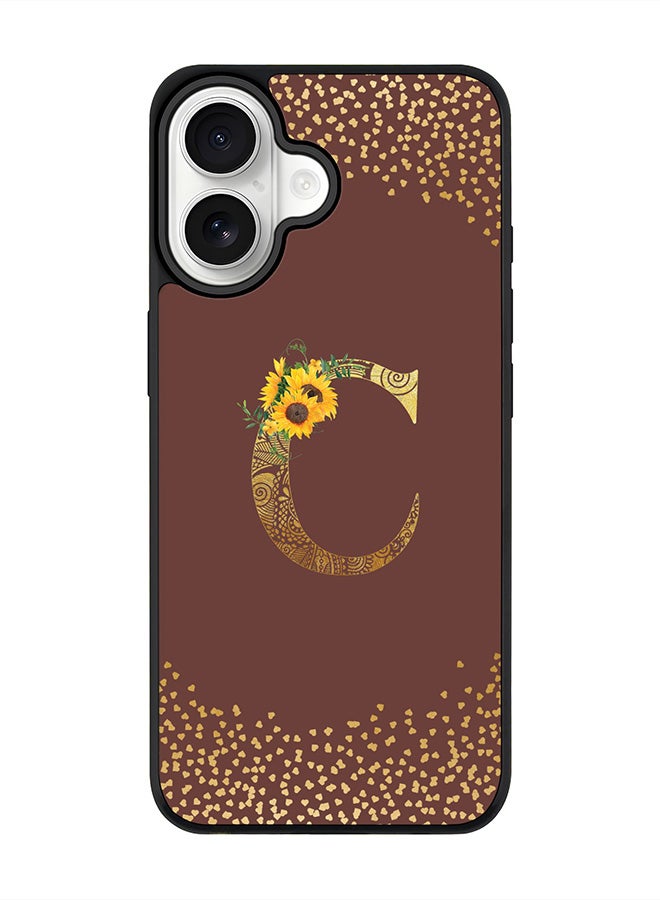 Stylizedd iPhone 17 Case, [Compatible with MagSafe] Slim Magnetic cover Phone Case iPhone 17 -Custom Floral Monogram - C  (Brown ) - Image 1