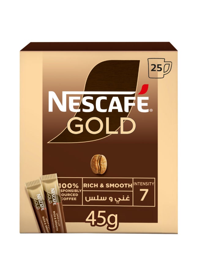 سعر ومواصفات نسكافيه Gold Rich and Smooth Instant Coffee Stick - 25 Sachet 1.8grams Single (N70164595V) على Noon EG