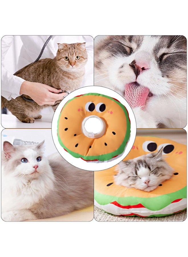 A.M Recovery Collar for Dogs, Cat Cone Collar | Adjustable Hamburger Shape Elizabethan Collar Cat Neck Pillow - Comfortable Stop Licking Cat Neck Protector, Soft Dog Cone for Pets - Image 4