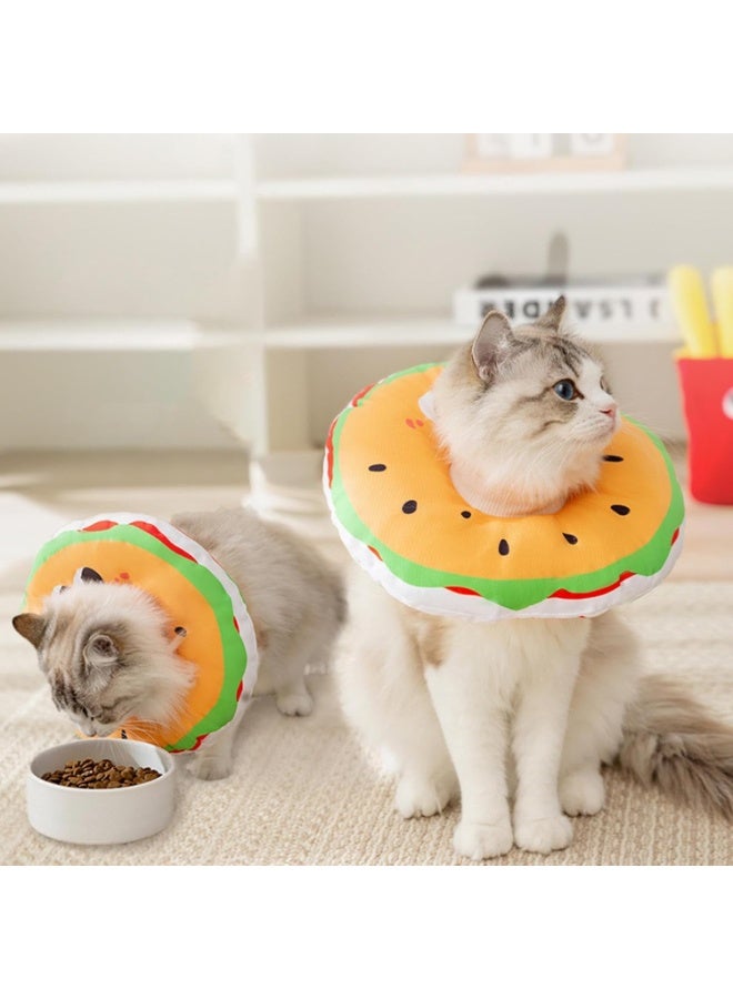 A.M Recovery Collar for Dogs, Cat Cone Collar | Adjustable Hamburger Shape Elizabethan Collar Cat Neck Pillow - Comfortable Stop Licking Cat Neck Protector, Soft Dog Cone for Pets - Image 3