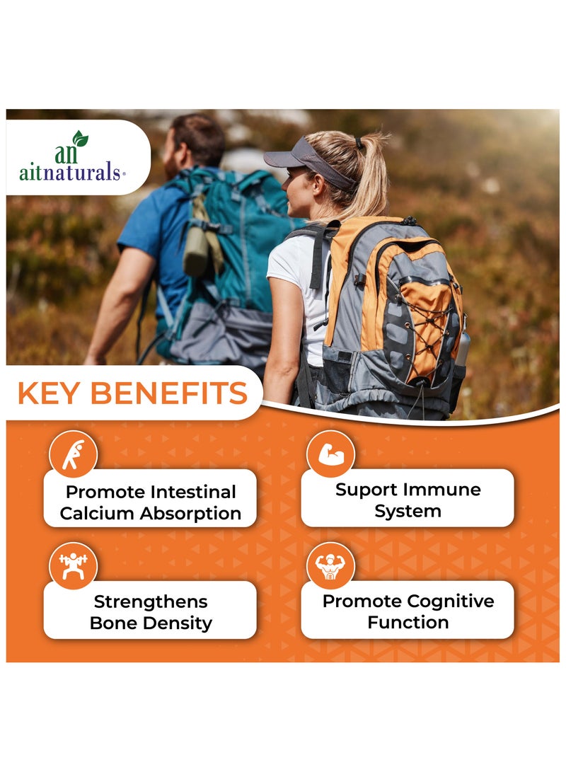 Aitnaturals Vitamin D3 + K2, 2 in 1 Formula, Vitamin K2 as MK7, Supports Bone Health - 60 Softgels - Image 4