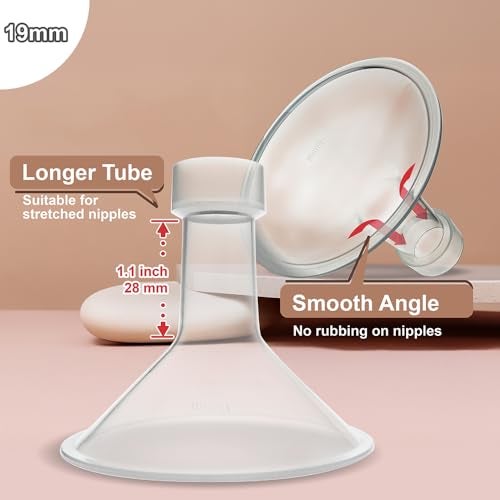 Nenesupply 19mm Flange Compatible with Medela Breast Pump Parts Replace 19mm Flange for Medela Accessories Compatible with Pump in Style Parts Symphony Swing Harmony Pump Work with Personalfit Flex - Image 4