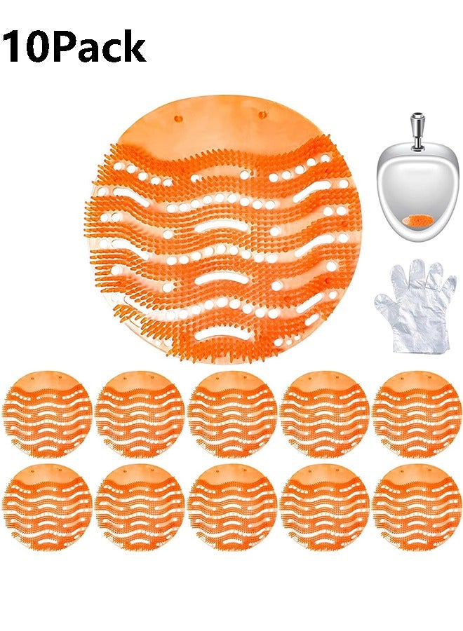 10 Packs Urinal Screens Deodorizer, Urinal Cake Anti-SplashOdor Freshener – Ideal for Hotels，Schools, Bathrooms, Restrooms, Office.(Orange) ﻿ - Image 1