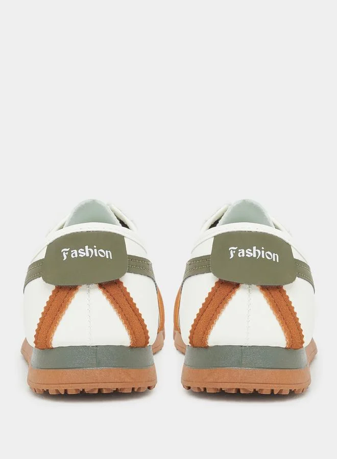 Styli Styli Side Stripes Color Block Lace Up Sneakers