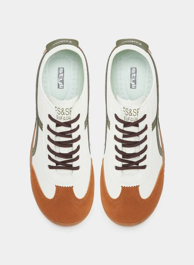 Styli Styli Side Stripes Color Block Lace Up Sneakers