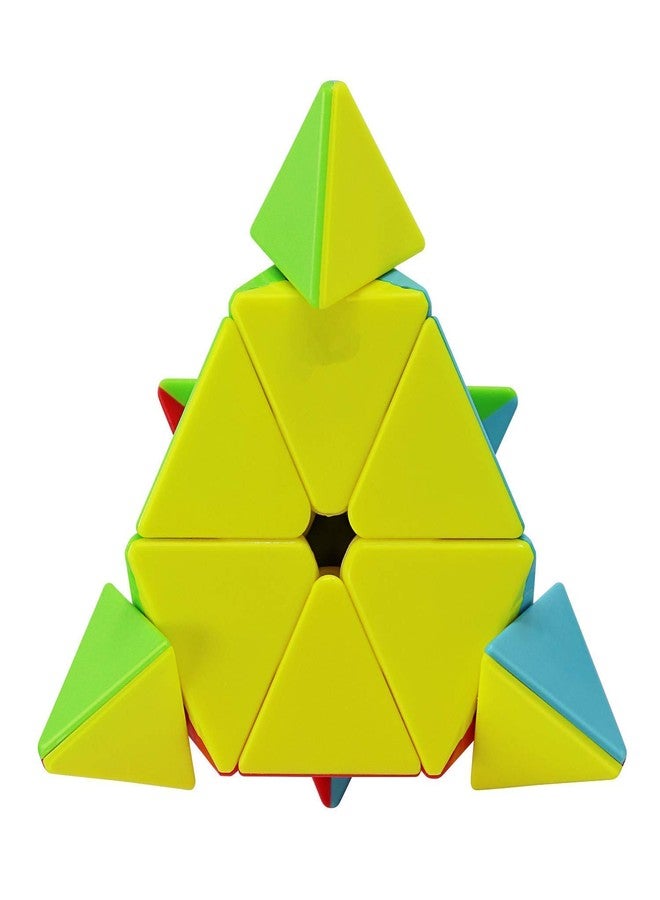 Trade Globe Pyramid Cube High Speed Sticker-Less Triangle Multi Color Cube Puzzle 3D Game Toy for Beginners and Professionals Kids & Adults - Image 4