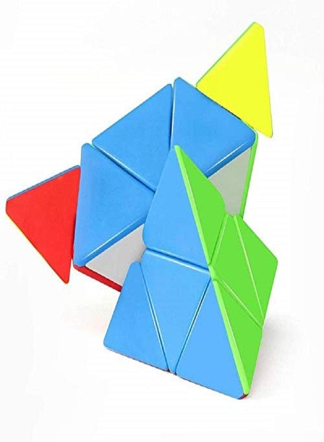 Trade Globe Pyramid Cube High Speed Sticker-Less Triangle Multi Color Cube Puzzle 3D Game Toy for Beginners and Professionals Kids & Adults - Image 2