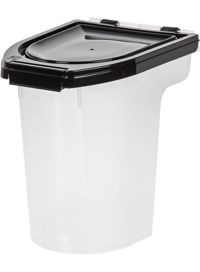 IRIS Usa Weatherpro Airtight Dog Food Storage Container, Up To 6.5 Lbs, Treat Box For Dog Cat And Bird Food, Keep Fresh, Translucent Body, Easy Clean Up, Bpa Free, Clear/Black - Image 1