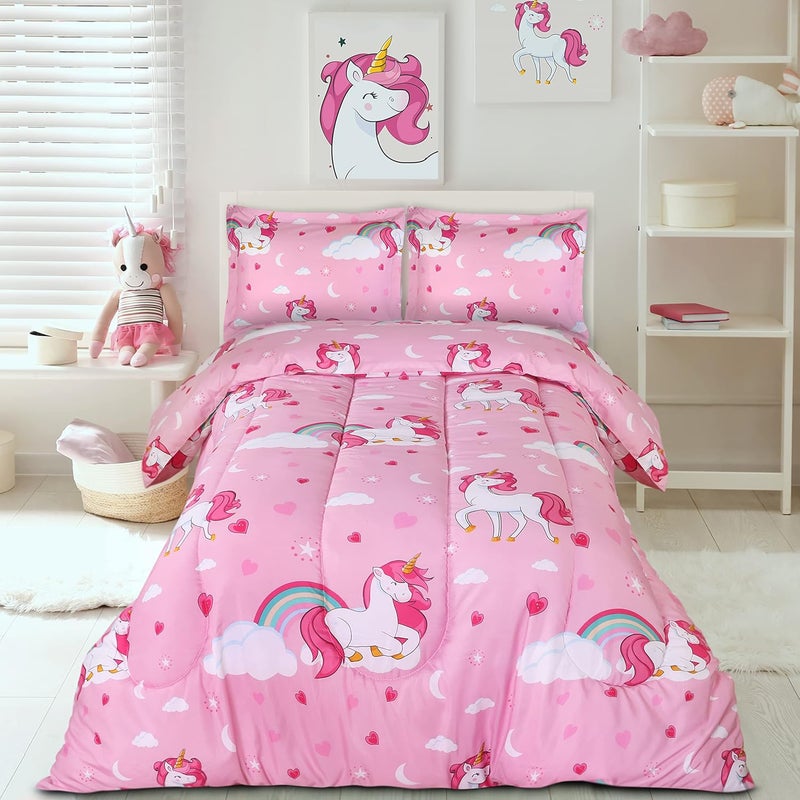 Utopia Bedding All Season Unicorn Comforter Set with 2 Pillow Cases, 3 Piece Soft Brushed Microfiber Kids Pink Bedding Set for Boys/Girls, Machine Washable (Twin) - Image 4