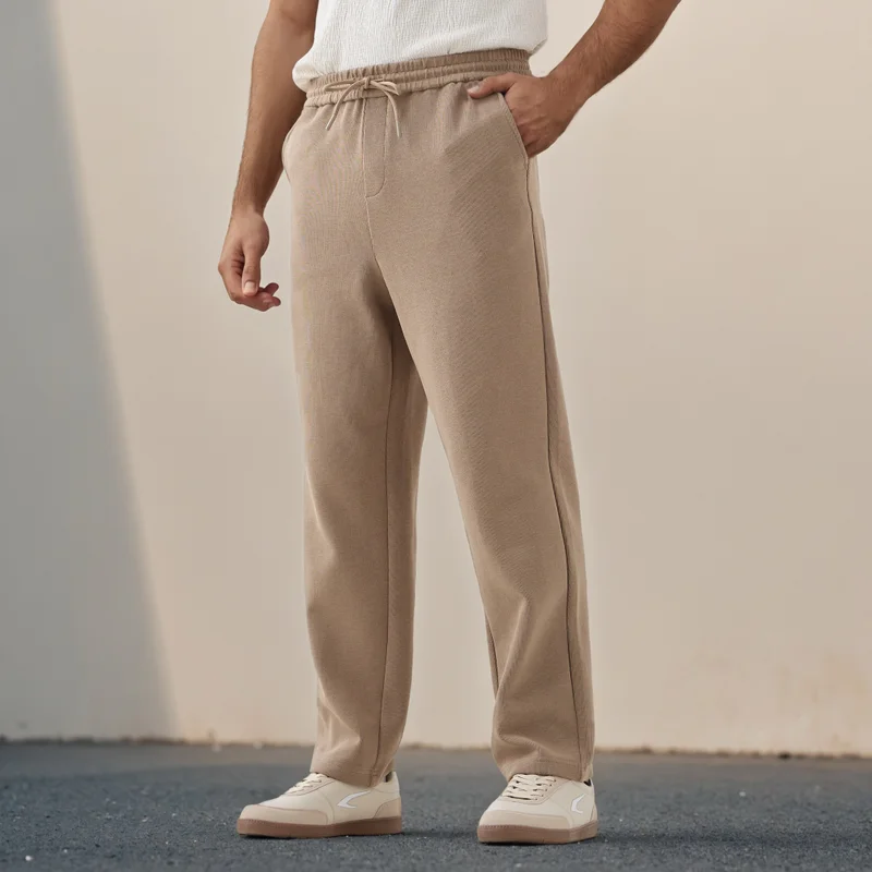 Iconic Regular Fit Pants with Drawstring Closure and Pockets