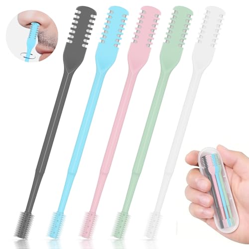 CNURO Nasal Hair Cutter, 5PCS Upgraded 360° Rotating Nose Hair Trimmer, Portable Double-Sided Nose Hair Trimmer for Men and Women, Complete Set in 5 Colors with Soft Brush - Image 1