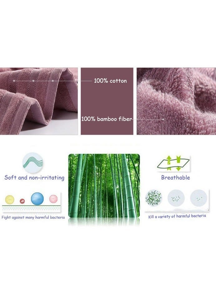 3 Pieces Bath Towel Set, bamboo fiber towel set includes 1 bath towels of 70*140cm, 2 hand towels of 34*75cm,Ultra Soft Towel Set for Bathroom - Image 4