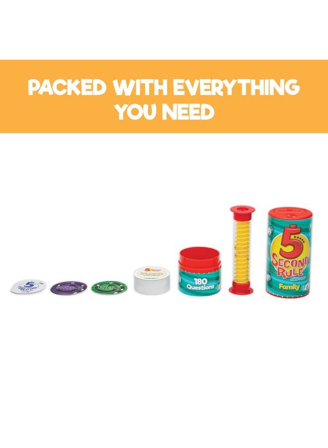 5 Second Rule Game Family Edition (Mini Tube) - Simple Question Card Game for Family Fun, Party, Kids, Travel, Game Night & Sleepovers - Think Fast and Shout Out Answers - for Ages 8+ - Image 5
