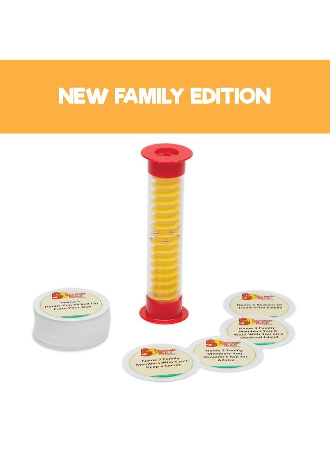 5 Second Rule Game Family Edition (Mini Tube) - Simple Question Card Game for Family Fun, Party, Kids, Travel, Game Night & Sleepovers - Think Fast and Shout Out Answers - for Ages 8+ - Image 2