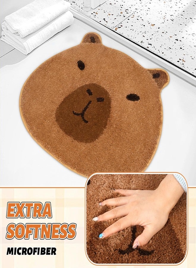 LSYDCARM Cute Bathroom Rugs, Capybara Microfiber Rug Washable Non Slip Rug Bath Mats for Bathroom, Capybara Gifts Rugs for Living Room, Kitchen, Room Decor (22 * 26inch) - Image 3