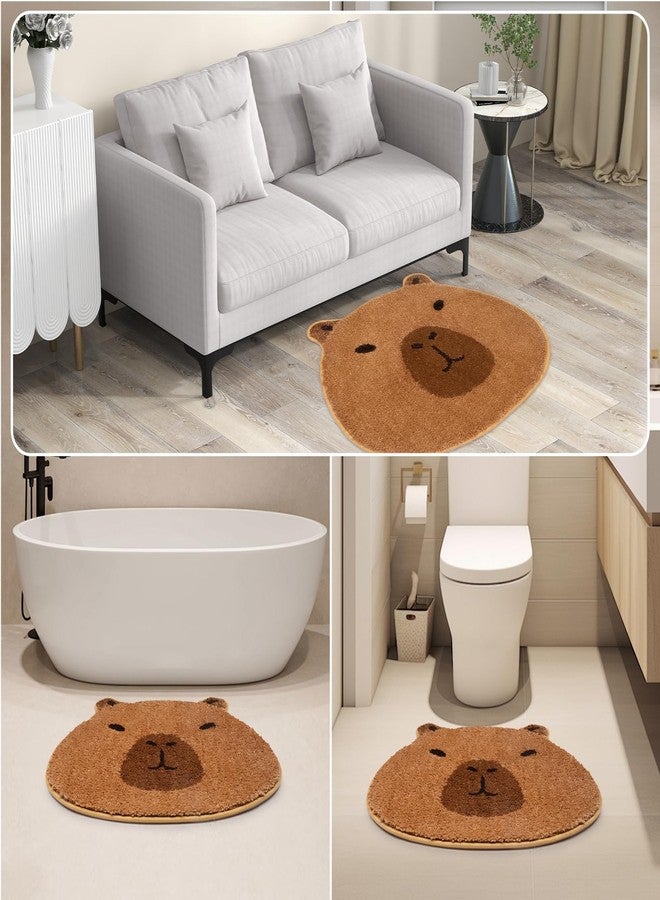 LSYDCARM Cute Bathroom Rugs, Capybara Microfiber Rug Washable Non Slip Rug Bath Mats for Bathroom, Capybara Gifts Rugs for Living Room, Kitchen, Room Decor (22 * 26inch) - Image 5