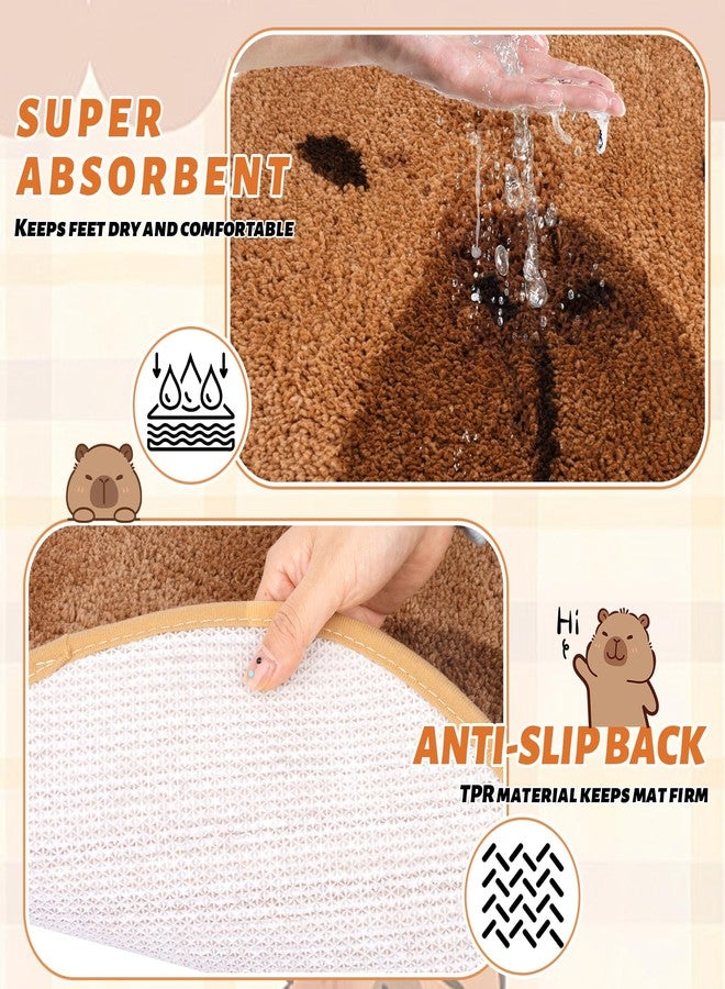LSYDCARM Cute Bathroom Rugs, Capybara Microfiber Rug Washable Non Slip Rug Bath Mats for Bathroom, Capybara Gifts Rugs for Living Room, Kitchen, Room Decor (22 * 26inch) - Image 4