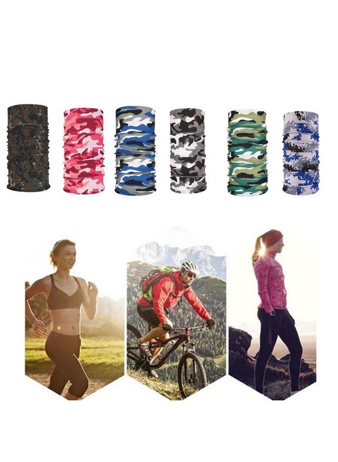 جيلوكيبو عصابة رأس سحرية مموهة من جيلوكيبو، غطاء رأس للرجال والنساء، وشاح رياضي مرن بدون درزات للرقبة واليوجا والمشي لمسافات طويلة ومقاومة للأشعة فوق البنفسجية (عبوة من 6 قطع) - Image 5