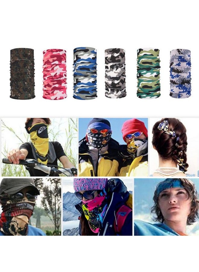 جيلوكيبو عصابة رأس سحرية مموهة من جيلوكيبو، غطاء رأس للرجال والنساء، وشاح رياضي مرن بدون درزات للرقبة واليوجا والمشي لمسافات طويلة ومقاومة للأشعة فوق البنفسجية (عبوة من 6 قطع) - Image 4