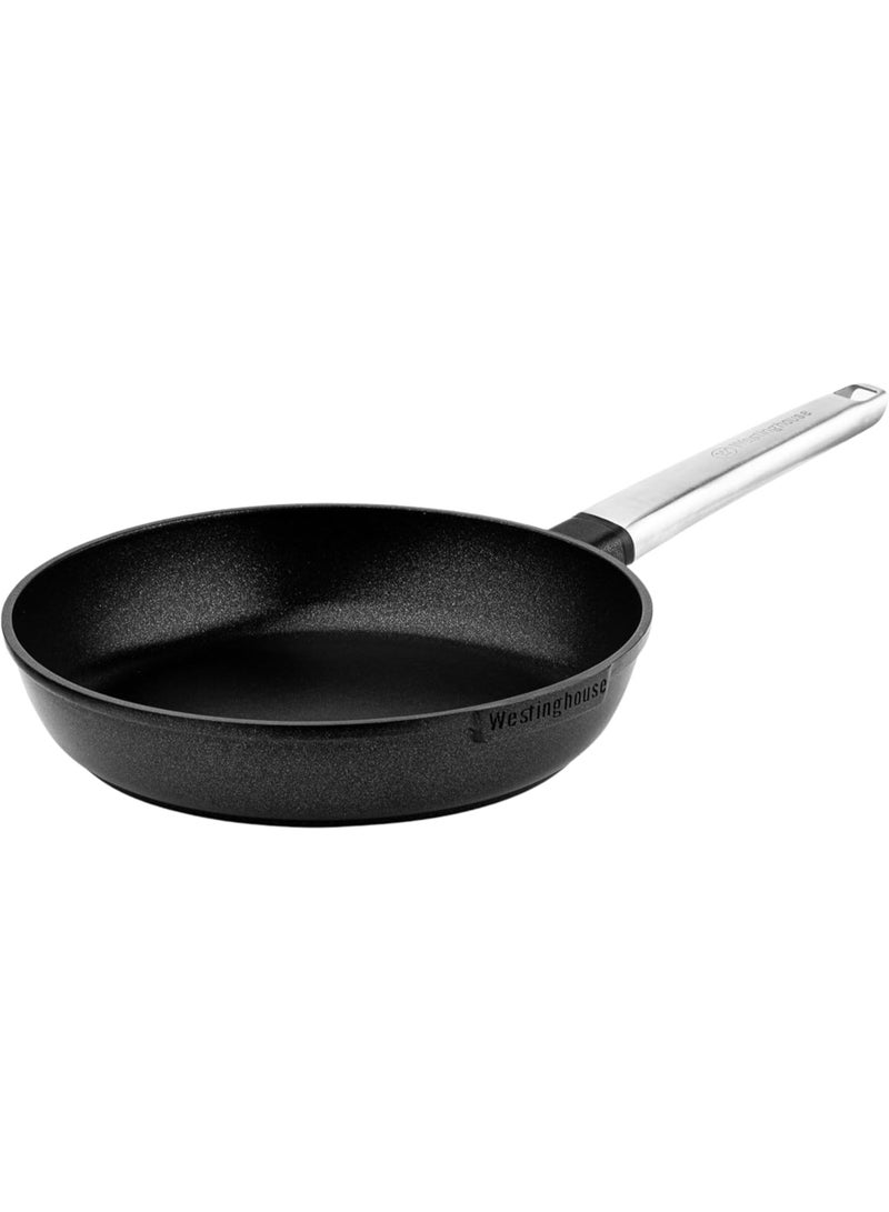 Westinghouse مقلاة غير لاصقة 30 سم من الولايات المتحدة - ألمنيوم مطروق مع طلاء رخامى 4 طبقات، آمنة للاستخدام على الموقد والفرن، مقبض من الفولاذ المقاوم للصدأ - أسود - Image 1