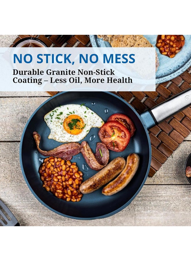 Westinghouse مقلاة غير لاصقة 30 سم من الولايات المتحدة - ألمنيوم مطروق مع طلاء رخامى 4 طبقات، آمنة للاستخدام على الموقد والفرن، مقبض من الفولاذ المقاوم للصدأ - أسود - Image 4