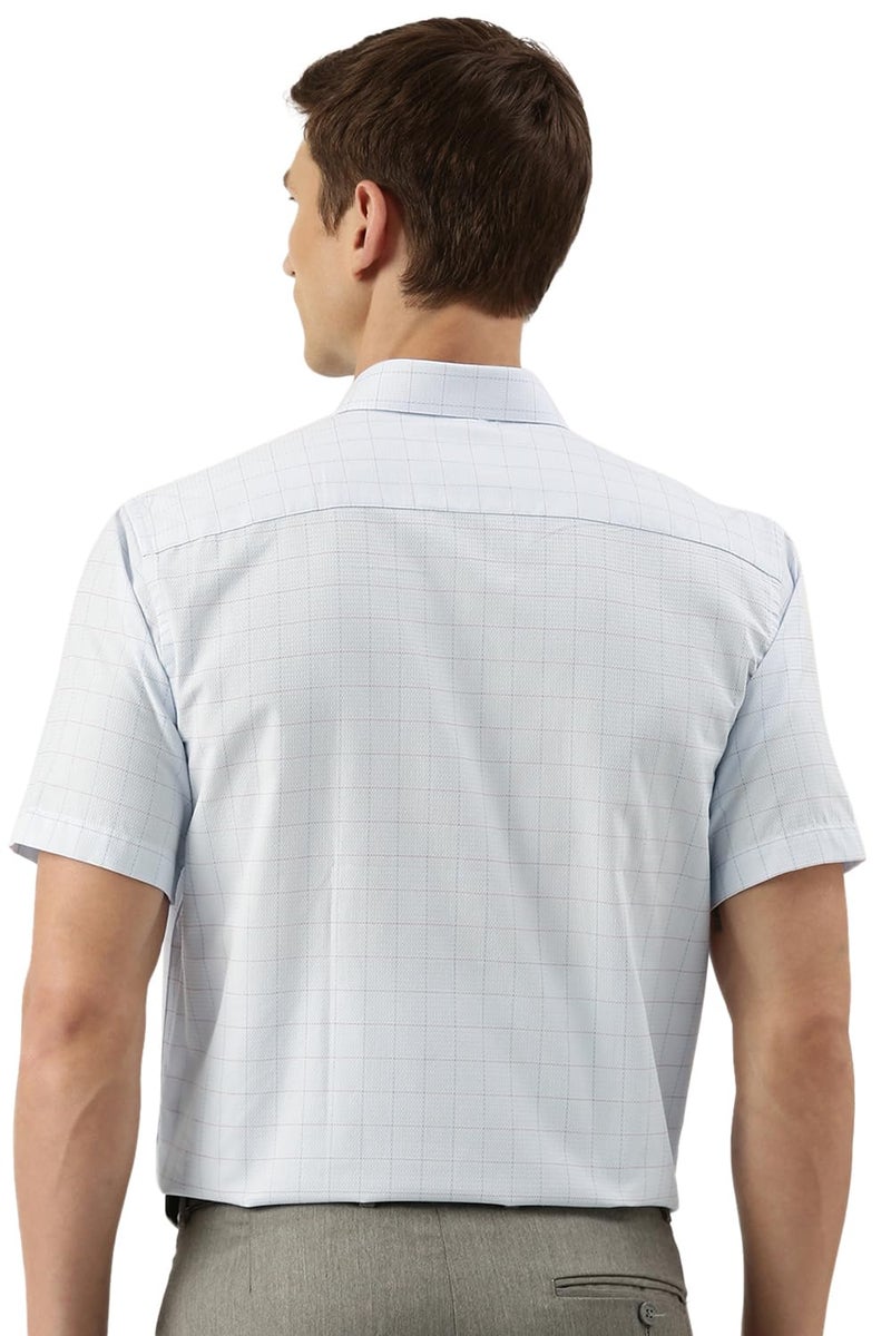 Peter England Men Cotton Blend Regular Fit Shirt (PESHWNUPO53407_Blue, 39) - Image 4