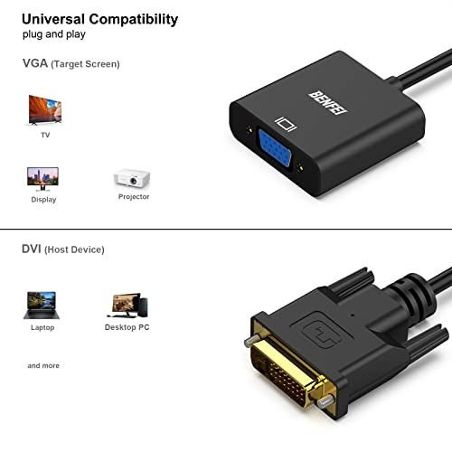 BENFEI Active DVI-D to VGA Adapter, DVI-D 24+1 to VGA Male to Female Adapter - Image 3