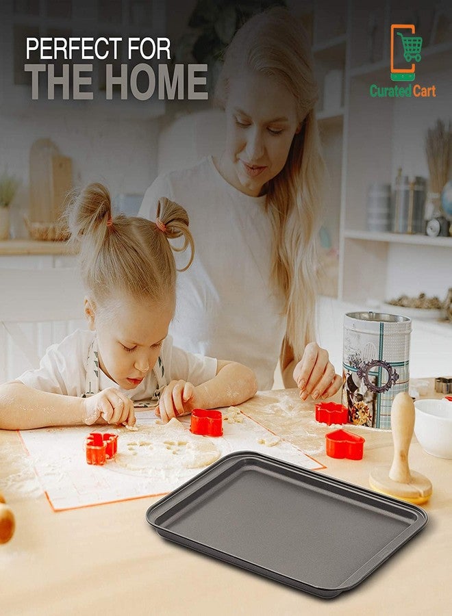 PureBake صواني خبز PureBake غير لاصقة مكونة من قطعتين، مصنوعة من الفولاذ الكربوني غير السام ذي الحواف - مقاومة للخدوش والتشوه والصدأ، صواني خبز فرن من الفولاذ السميك - Image 5