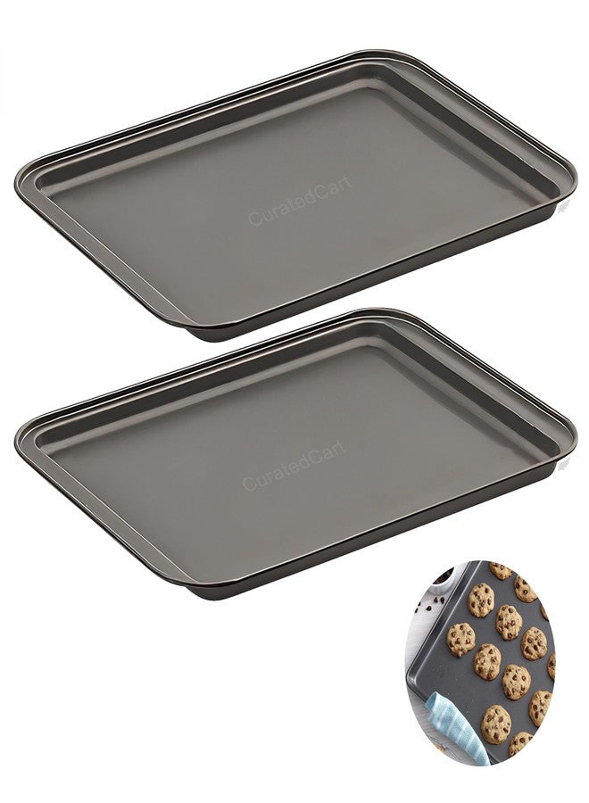 PureBake صواني خبز PureBake غير لاصقة مكونة من قطعتين، مصنوعة من الفولاذ الكربوني غير السام ذي الحواف - مقاومة للخدوش والتشوه والصدأ، صواني خبز فرن من الفولاذ السميك - Image 1