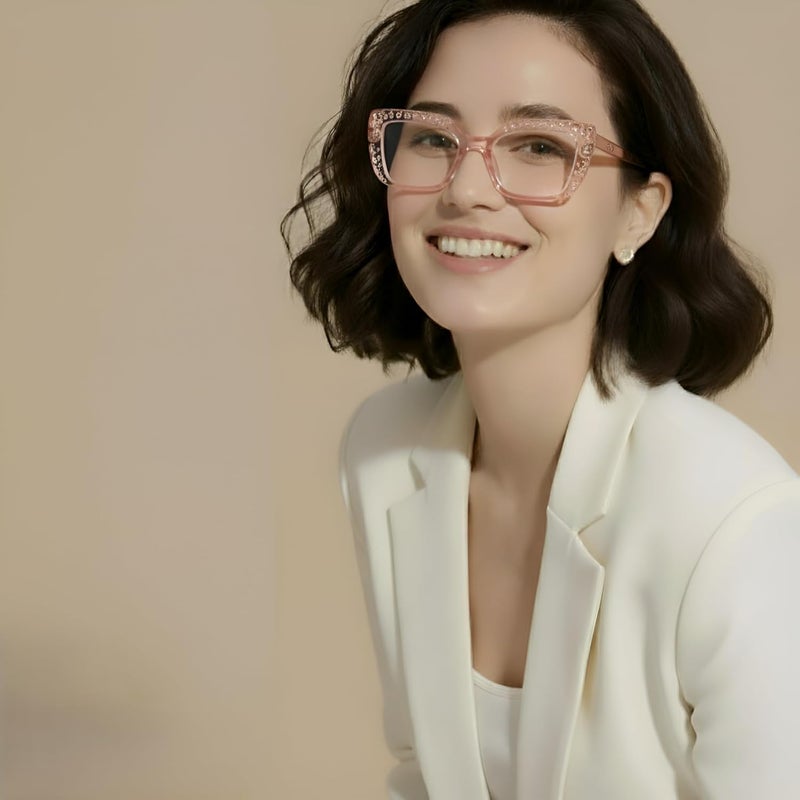 PERKEY Store PERKEY Bold Collection | Blu Cut & Antiglare Computer Eyeglasses | Full Rim Square Shape | For Women | Medium | OPTL0020 - Image 2