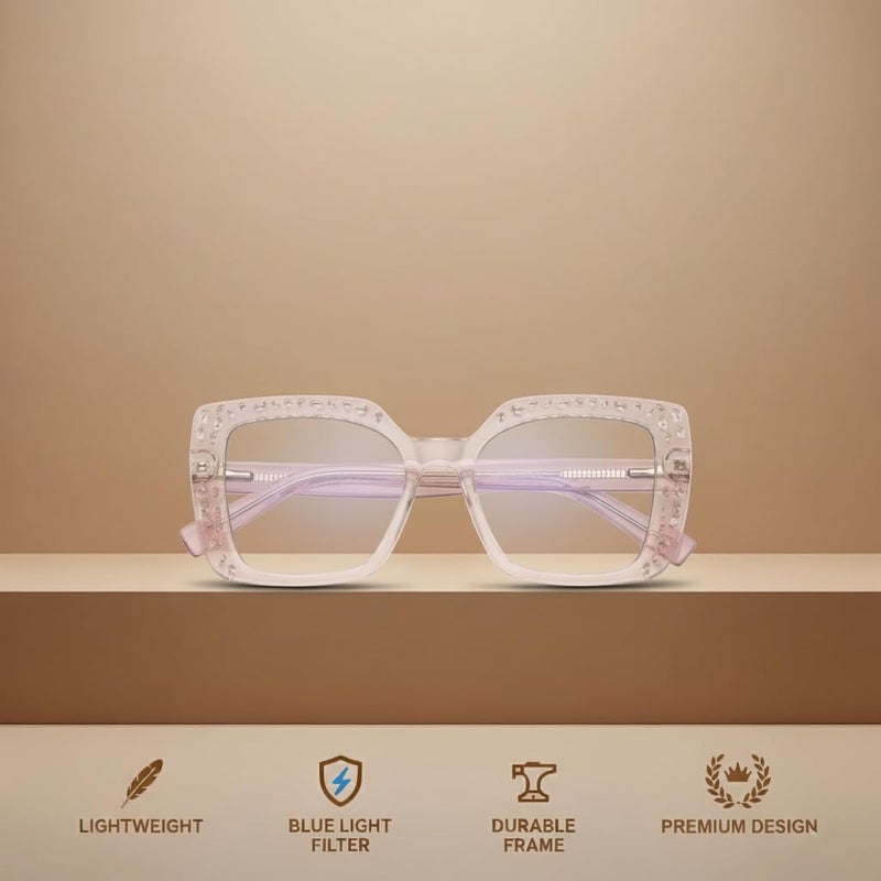 PERKEY Store PERKEY Bold Collection | Blu Cut & Antiglare Computer Eyeglasses | Full Rim Square Shape | For Women | Medium | OPTL0020 - Image 4