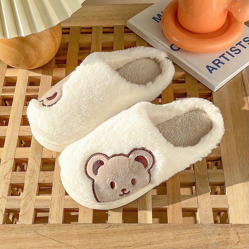 In stock thick-soled cotton slippers for women autumn and winter couple indoor non-slip home plush warm Men's winter  - Image 4