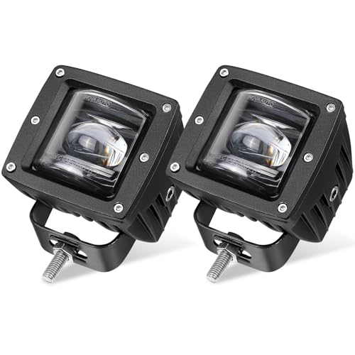 Niking Auto 2Pcs 3 Inch SAE LED Fog Lights Off Road DOT Approved Driving Lights Pods Square LED Cubes Work Light Fog Lamps for Trucks Wrangler JK Ram 4X4 Boat Motorcycle Tacoma - Image 1