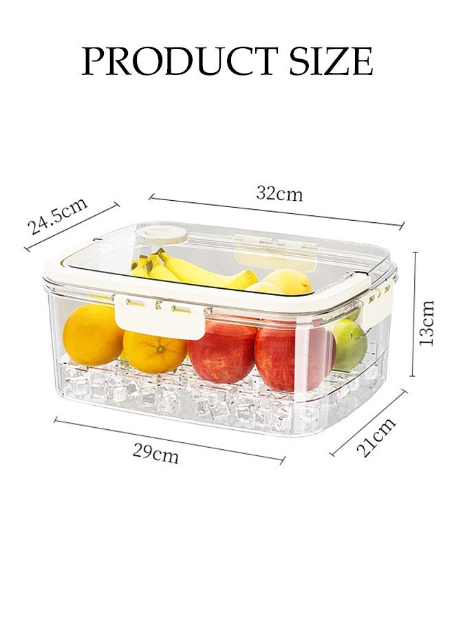 DUNISO صندوق تخزين الطعام الطازج مع مقبض حاويات تخزين الفواكه الكبيرة طبقتين للحفاظ على الطازج صندوق تخزين محكم الإغلاق لحفظ الفواكه والخضروات والتوت واللحوم طازجة لفترة أطول، حاوية تخزين في الثلاجة خالية من BPA مع غطاء - Image 4