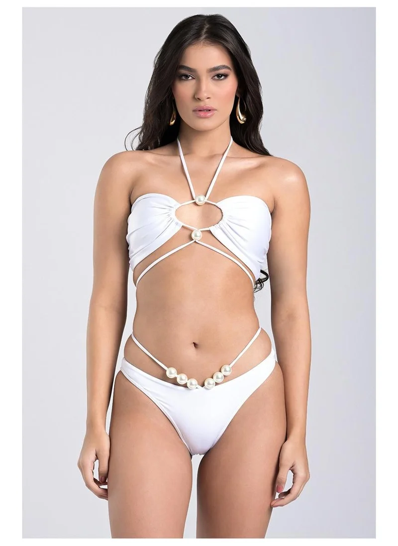 White Bianco Maxi Pearls Bikini